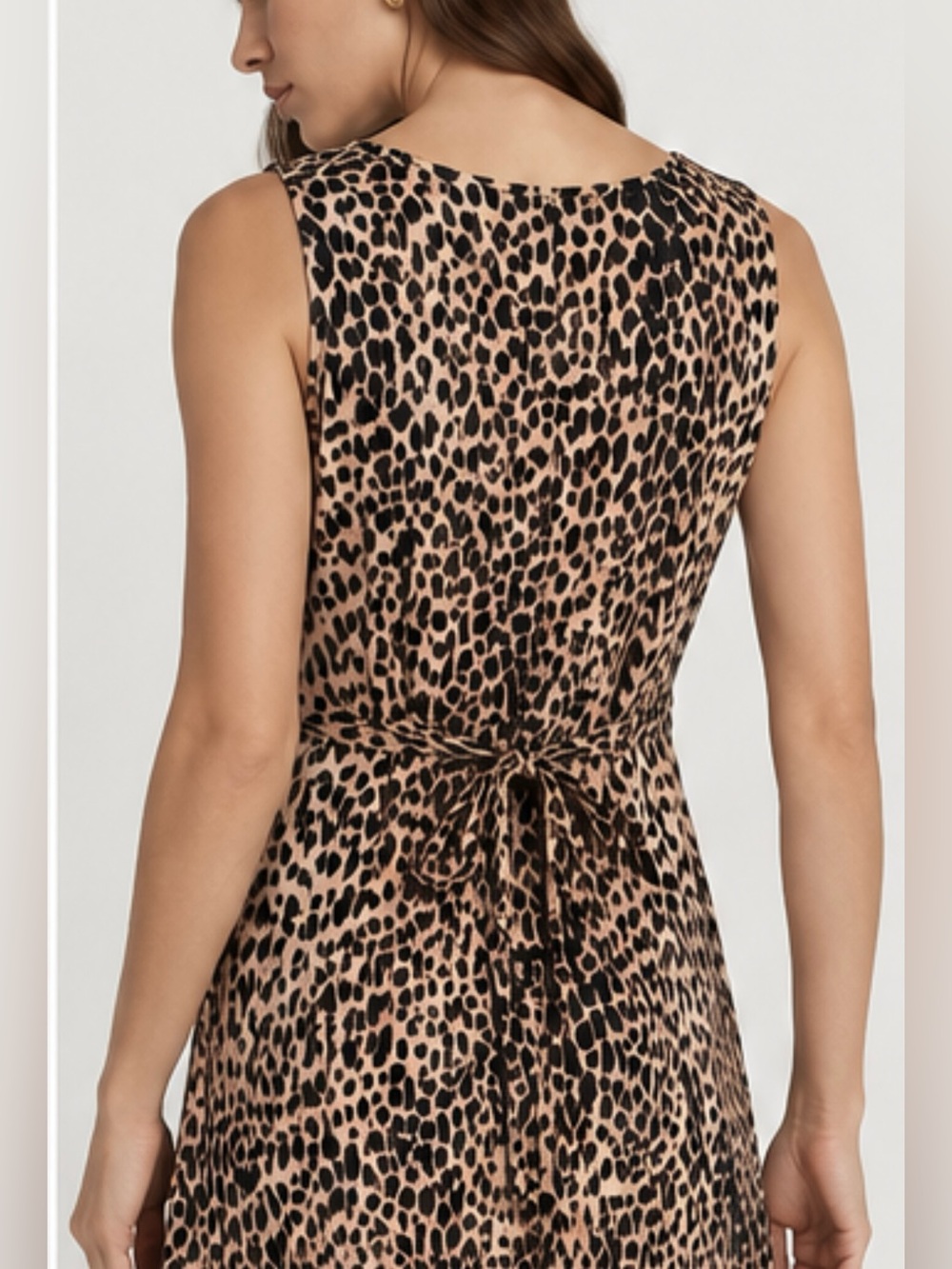 Connie Choi Leopard Print Sleeveless Maxi Dress Medium